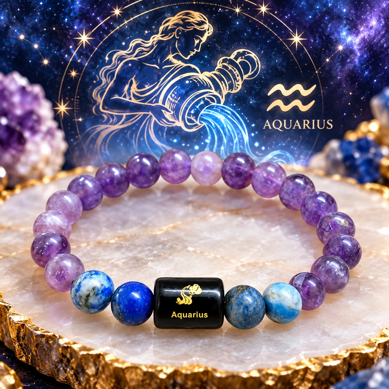 Aquarius Zodiac Bracelet 8mm