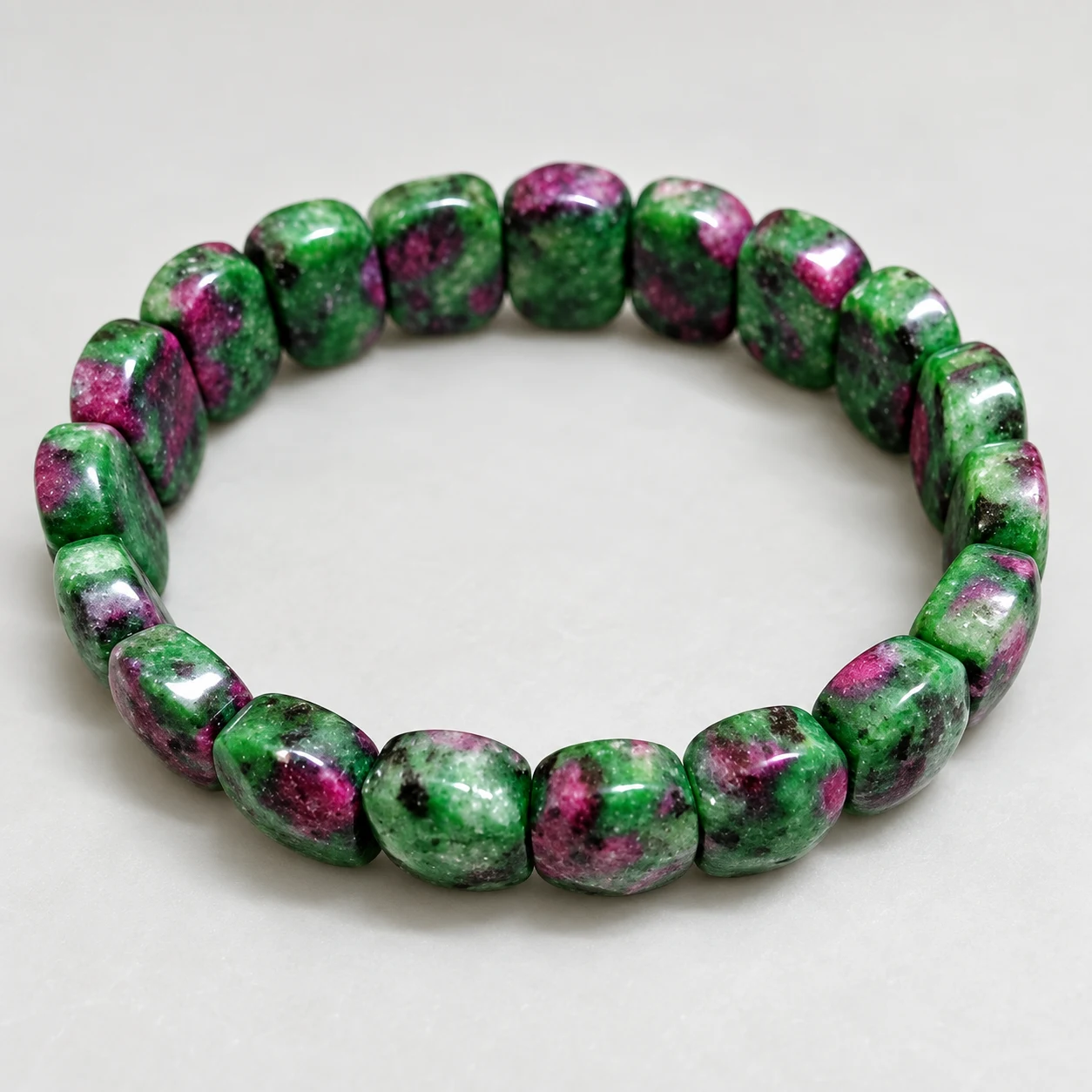 Ruby Zoisite Beaded Bracelet
